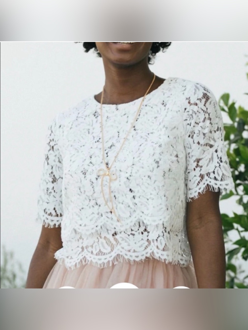 Morning Lavender Georgia Cropped Lace Top
